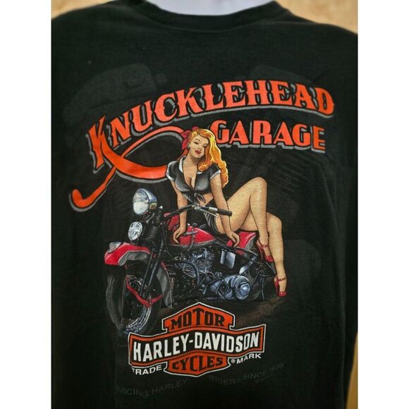 Harley-Davidson Knucklehead Garage Tee 2XL Pin-Up Design Yorktown Virginia - Picture 1 of 6